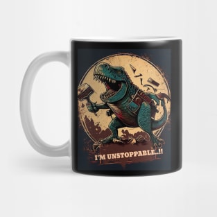 Make a Statement with the Hilarious Unstoppable T-Rex Trash Pickup Tool Tee Mug